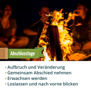 Projektwoche - Abschlusstage Jugendliche sitzen am Lagerfeuer